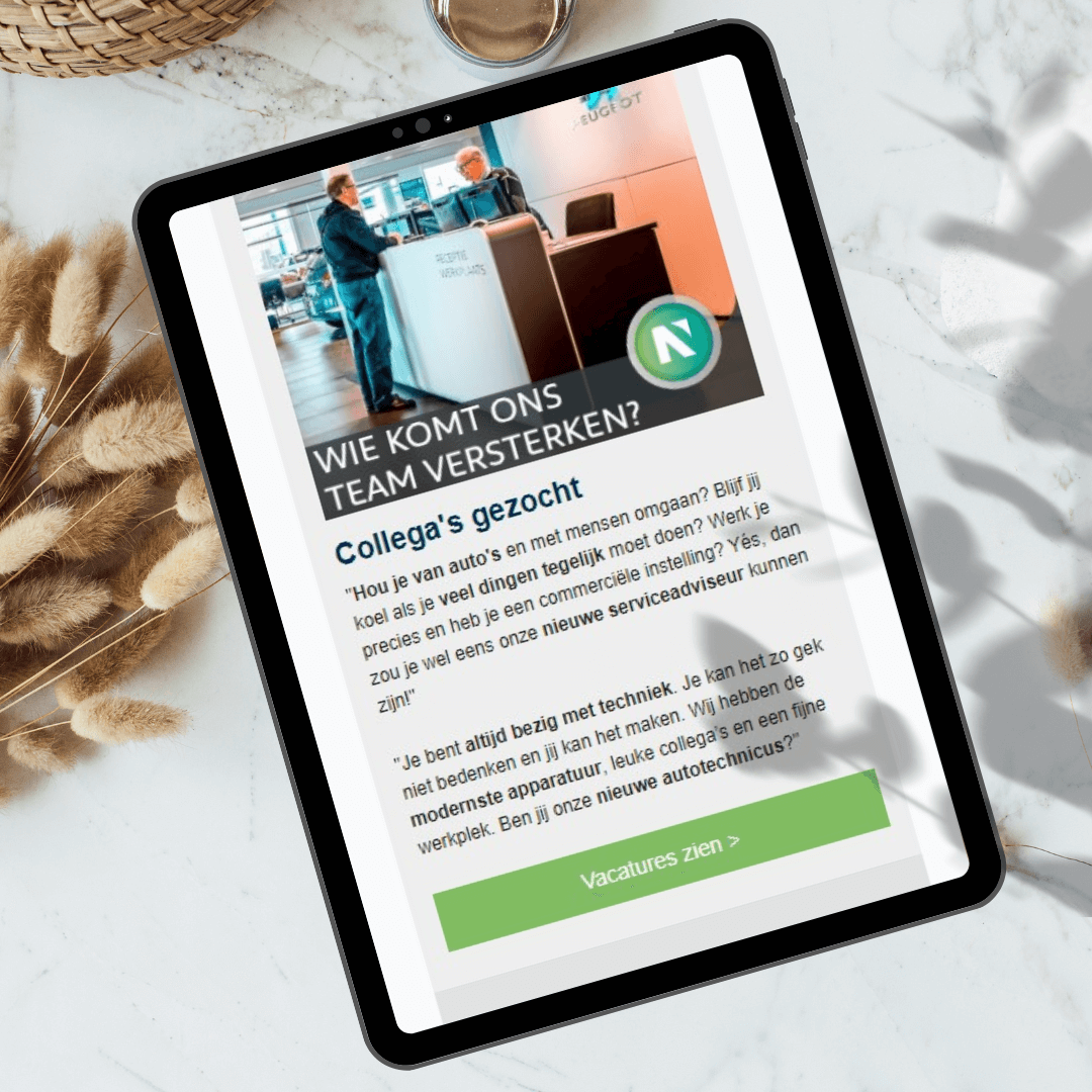 Nieuwsbrief Nefkens collega's Website MediaLuna Logopedisten mobiel, tablet, desktop